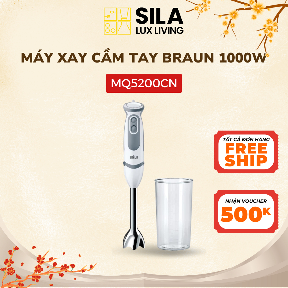 Máy Xay Cầm Tay Braun MQ5200CN và MQ5235CN 1000W, Xay Sinh Tố, Đánh Trứng Đa Năng Sila Lux Living