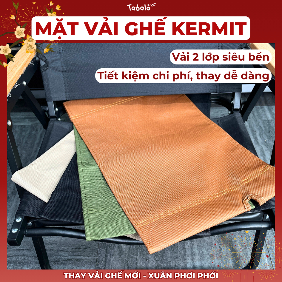 Mặt Vải Thay Thế Ghế Kermit Tabalo - Kèm Phụ Kiện Lắp Đặt, Nâng Cấp Ghế Cũ, Hàng Bền Đẹp