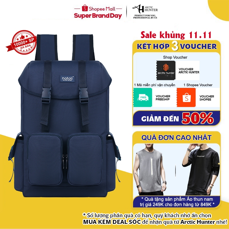 Backpack NATOLI WOLFI B7 – Balo Laptop, Balo Nam Nữ Du Lịch