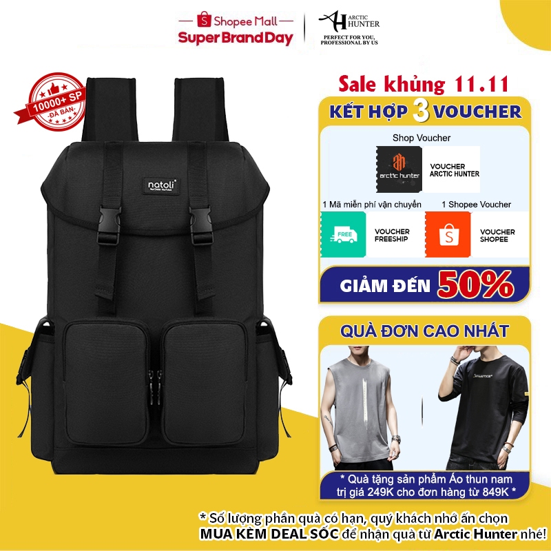 Balo Nam Nữ NATOLI WOLFI B7 – Balo Du Lịch, Laptop & Đi Học