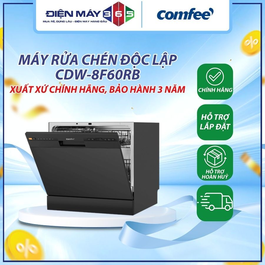 Máy rửa chén độc lập Comfee CDW-8F60RB – Dung tích 10 bộ - DNH