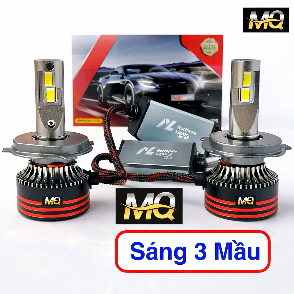 Đèn Pha Led 3 mầu N8S V30 N30 N6 N8 60w Chuyên Ô Tô Xe Máy Và Cho Xe VF3 VF5 Đủ Các Chân H4 H7 H11 9