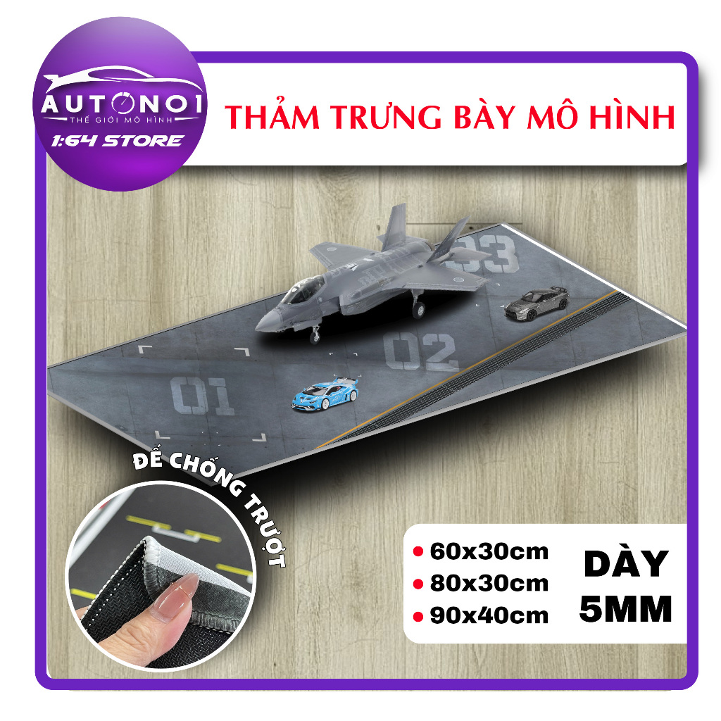 Phụ kiện thảm sa bàn chống trượt mô phỏng diorama sân đỗ xe nhiều kích thước cho mô hình xe Autono1 