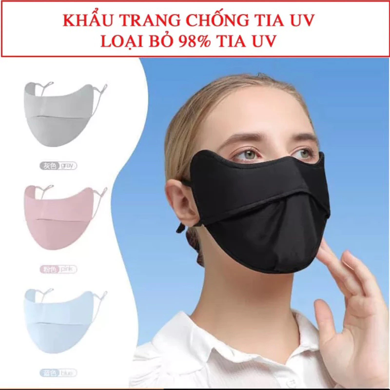 [Peinn] Khẩu trang chống 99% tia UV, khẩu trang Cotton Dày Mịn hai lớp chống nắng UPF 50+ KT01, KT06