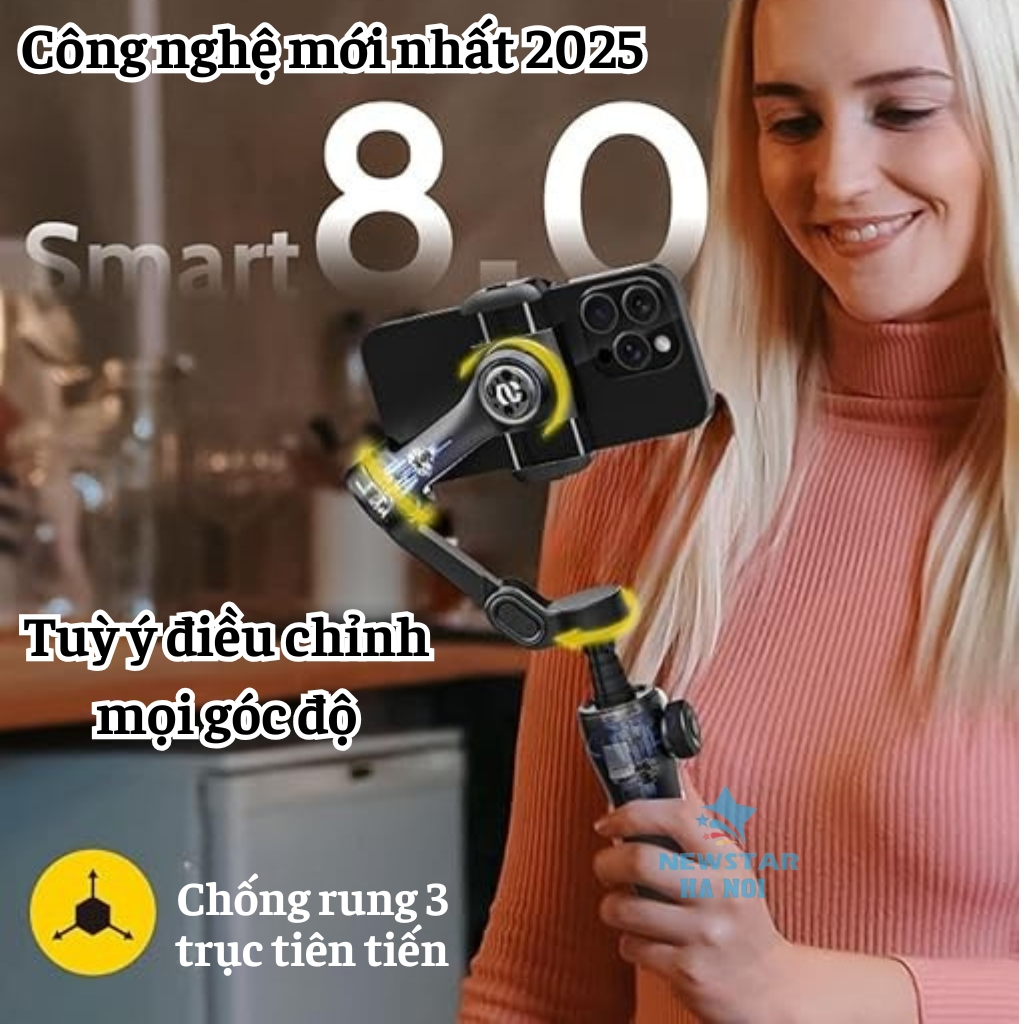 Gimbal chống rung điện thoại Smart V8 Pro, Gậy quay video chống rung - Pin 2600mAh - Tracking Ai 8.0 | BigBuy360 - bigbuy360.vn