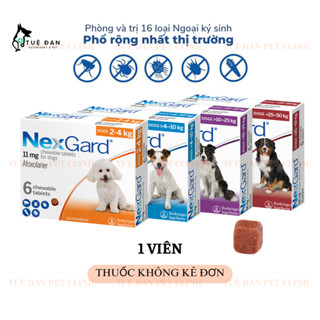 NexGard (1 viên) - Viên nhai phòng và trị ve, rặn, bọ chét, ghẻ dành cho Chó - Xịt ve BIO