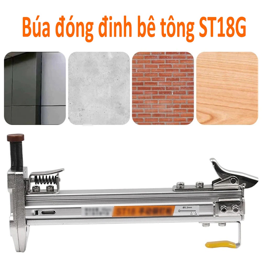 Búa tự động ST18G cho bê tông - Đóng đinh nhanh chóng với phông bạt