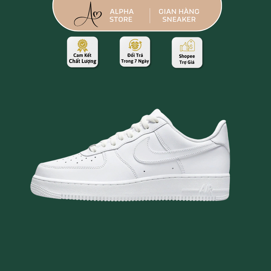 Giày AF1 Low All White  Nam Nữ Phù Hợp Với Nhiều Phong Cách Phối Đồ Basic Cực Hot Full Bill Box.