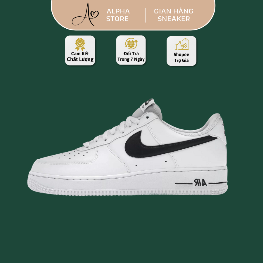 Giày AF1 Low Vệt Đen Nam Nữ Phù Hợp Với Nhiều Phong Cách Phối Đồ Basic Cực Hot Full Bill Box.