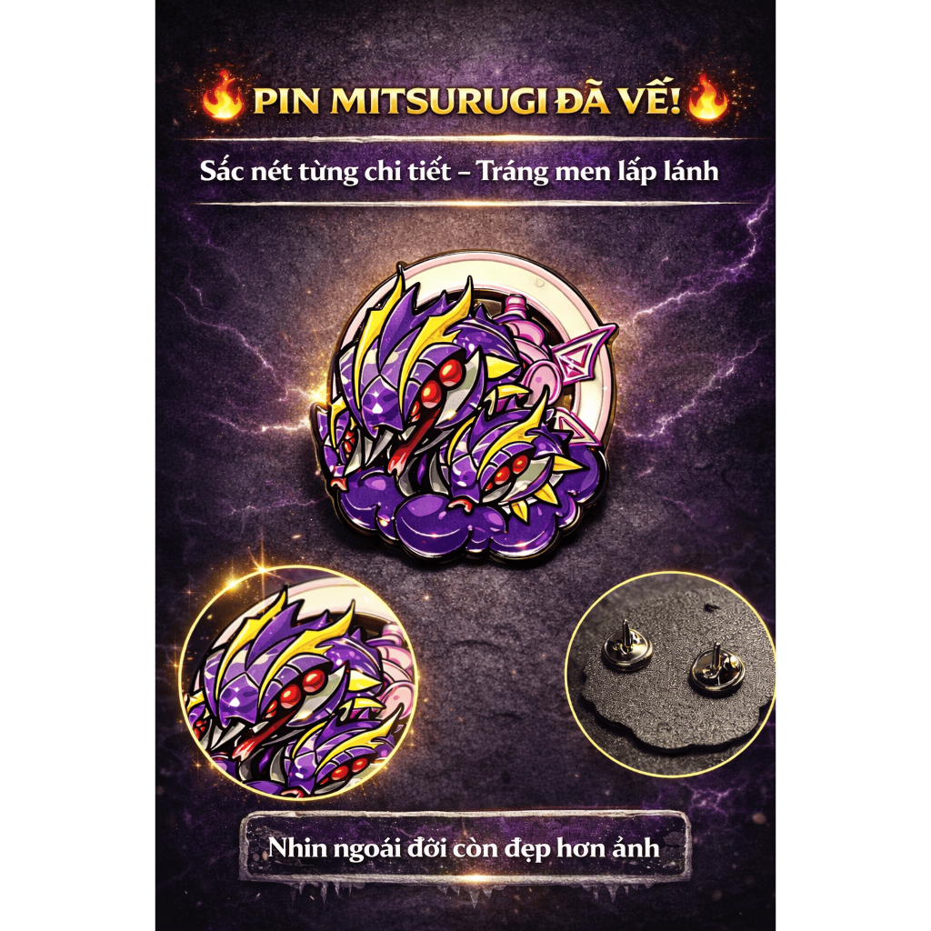 Pin Mitsurugi Tráng Men Cao Cấp | Huy Hiệu Yugioh Độc Quyền TT YUGIOH SHOP