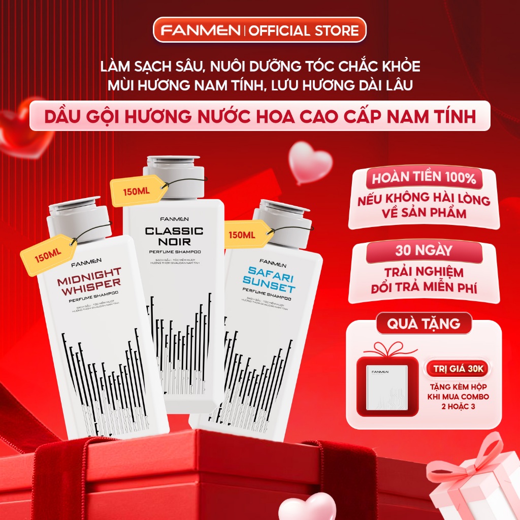 [Size 150ml] Dầu Gội Fanmen dầu gội nam hương nước hoa giúp làm sạch sâu nuôi dưỡng tóc chắc khỏe lư