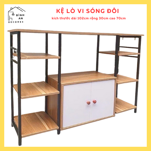 Kệ Lò Vi Sóng 💖𝐅𝐑𝐄𝐄 𝐒𝐇𝐈𝐏💖 Kệ Nhà Bếp Có Tủ Đa Năng Đôi Cao Cấp - Kệ Nhà Bếp Có Tủ Đa Năng