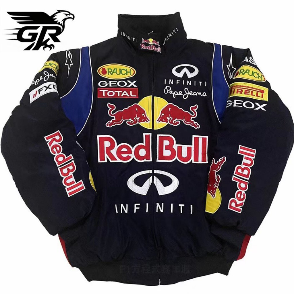 GR Áo Khoác Đua Xe Thêu Redbull F1 Nam Áo Khoác Bomber Hàn Quốc Thời Trang Áo Gió Xe Máy Bigsize Wit