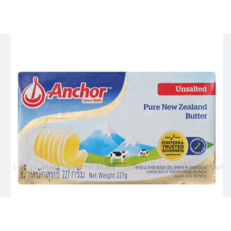 Bơ lạt Anchor 227g - UNSALTED BUTTER ANCHOR 227G