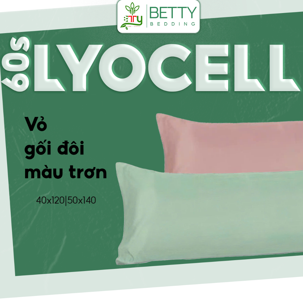 Vỏ gối đôi màu trơn Tencel 60s Betty Bedding, 01 cái