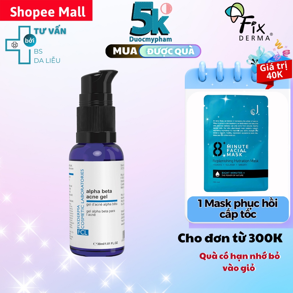 Chấm Mụn Fixderma FCL Alpha-Beta Acne Gel Giúp Giảm Mụn, Ngừa Viêm,Thông Thoáng Lỗ Chân Lông, Điều T