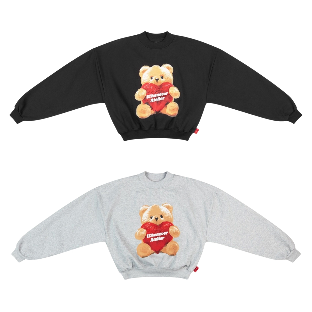 Áo Sweater Whenever Bear Sweater Form Boxy