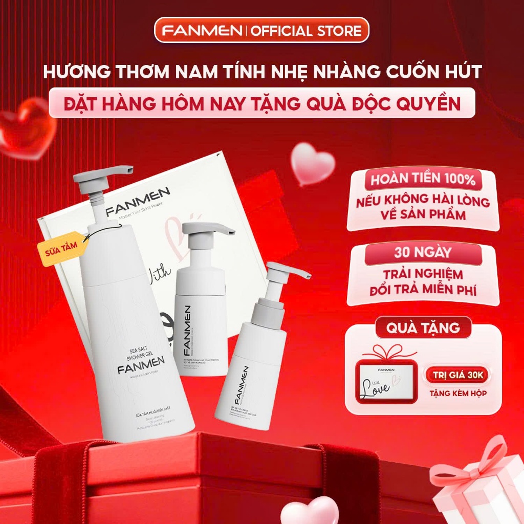 [Combo Hoàn Hảo Fanmen] Combo Sữa Rửa Mặt Sữa Tắm Và Bọt Vệ Sinh Dành Cho Nam Giới Combo Vệ Sinh Nam
