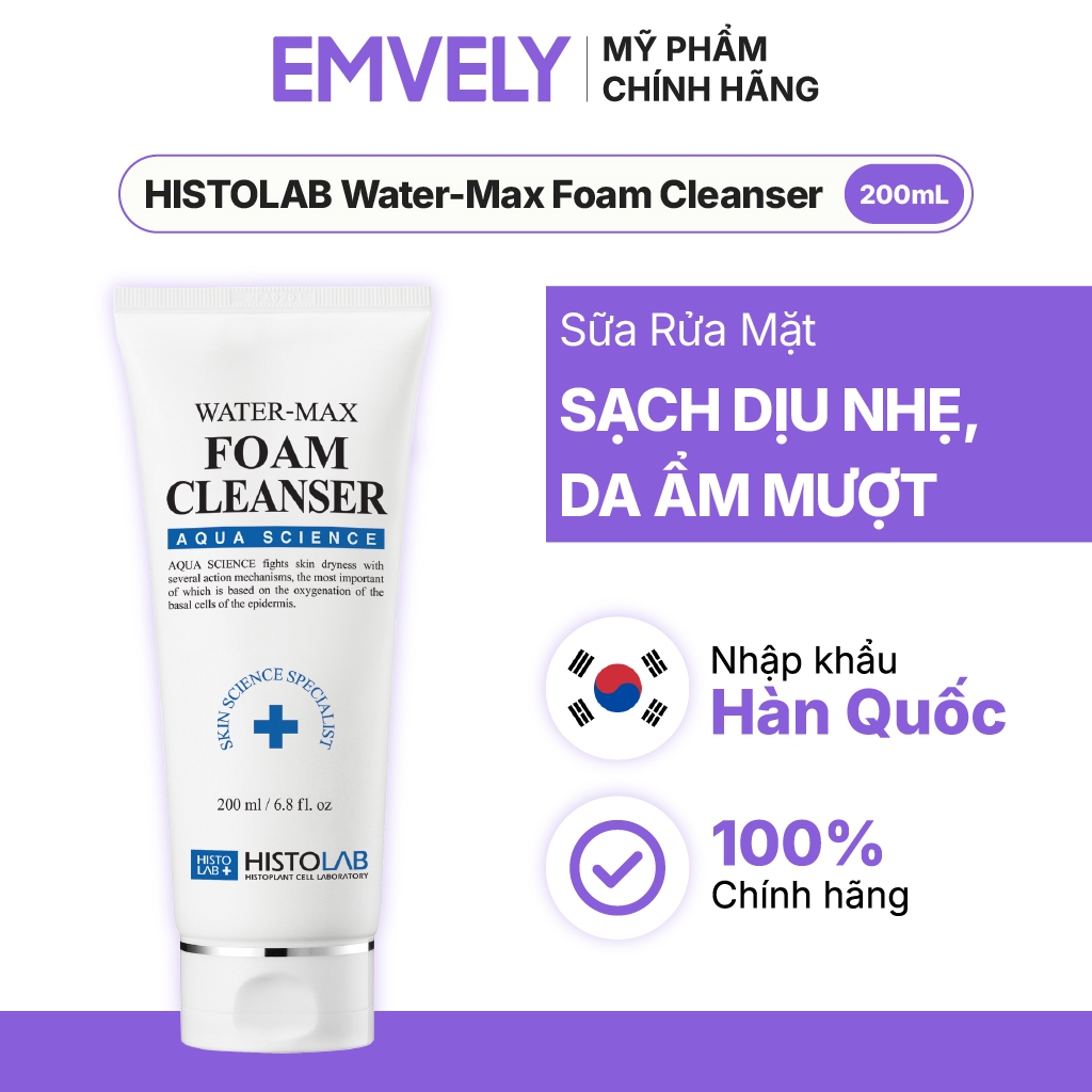 Sữa Rửa Mặt HISTOLAB Water-Max Foam Cleanser (200mL)