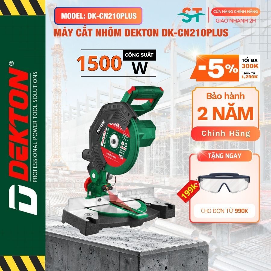 Máy cắt nhôm DEKTON DK-CN210PLUS, Công suất 1500W, 3 Tốc độ, kèm lưỡi hợp kim 210mm