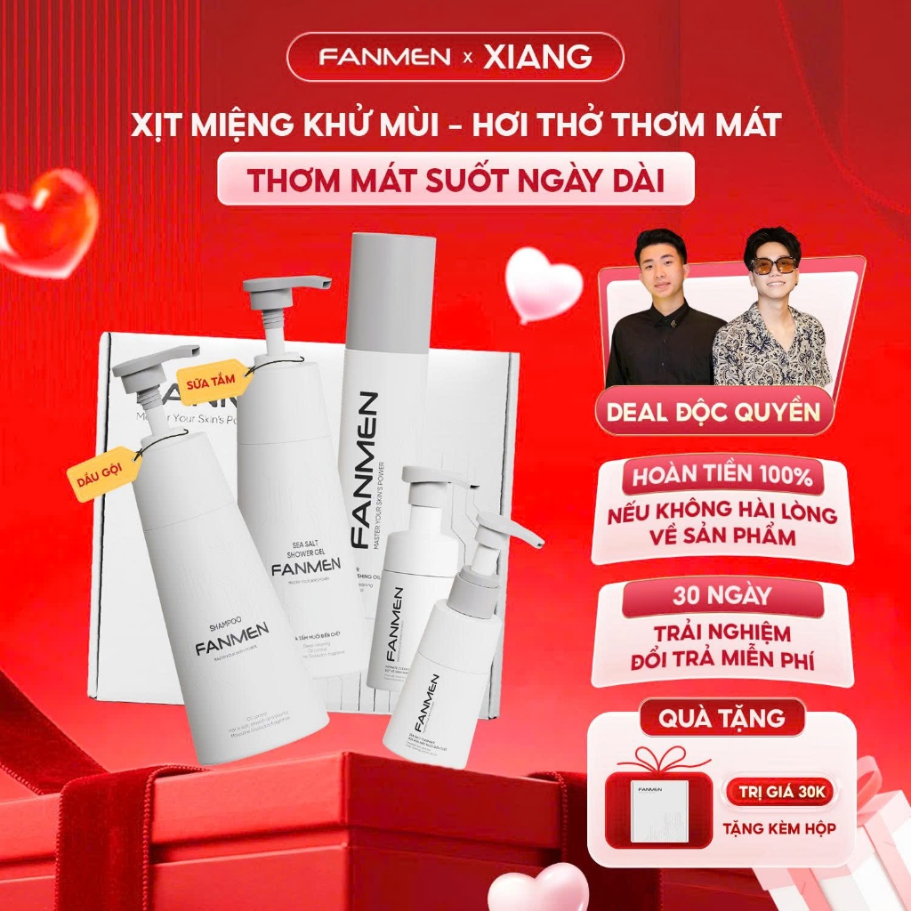 [ Combo Toàn Diện] Combo Dầu gội sạch gầu mượt tóc, Sữa tắm muối biển chết, Bọt vệ sinh nam, Sữa rửa