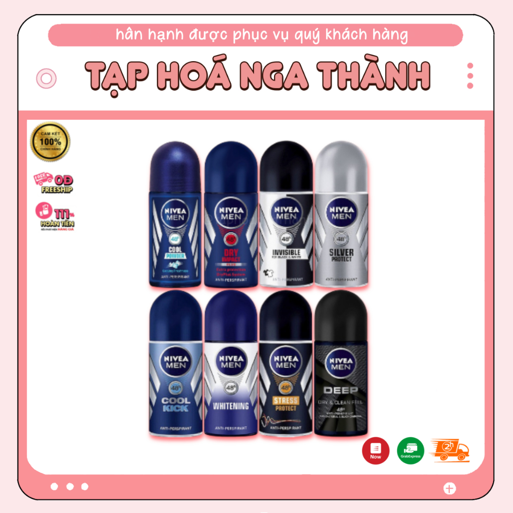 [CHÍNH HÃNG] Lăn Khử Mùi Nivea Men Giảm Vệt Ố Vàng Trên Áo 25ml