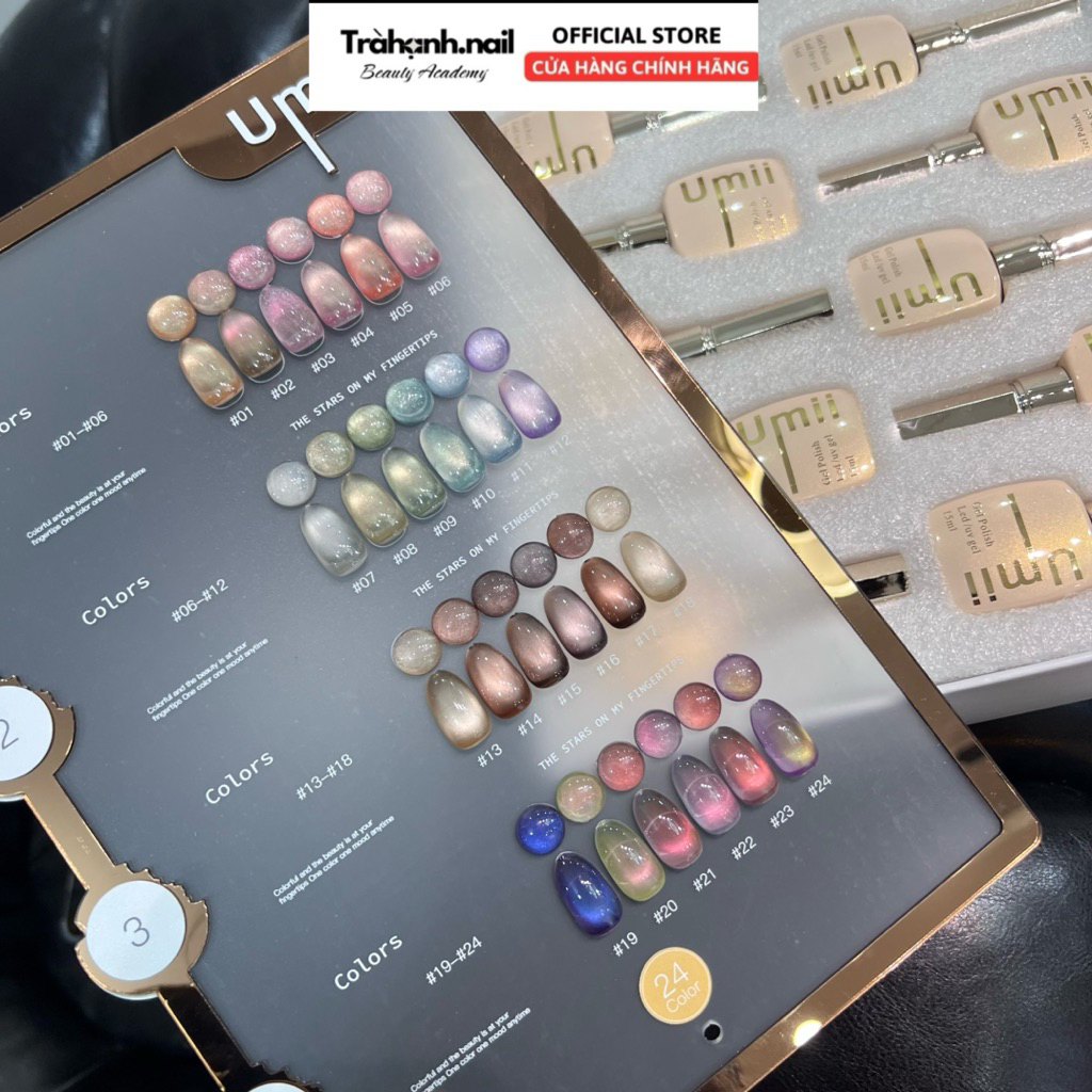 Set sơn gel mắt mèo umii 24 màu(ảnh thật shop chụp)