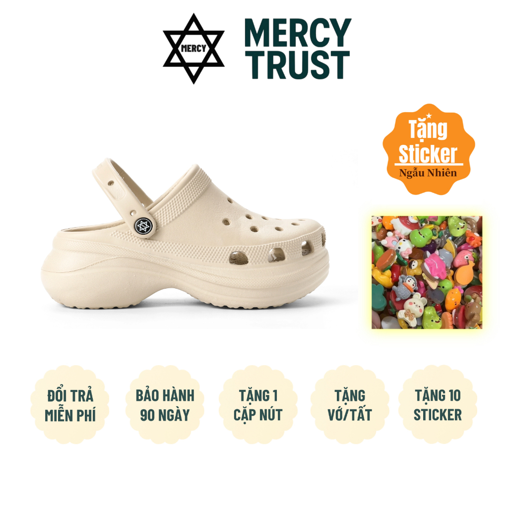 Dép Sục MERCY TRUST RUSH 7cm Giày Xăng Đan Cross Band Mega Crush Clog Nữ Tôn Dáng - HỖ TRỢ ĐỔI TRẢ -