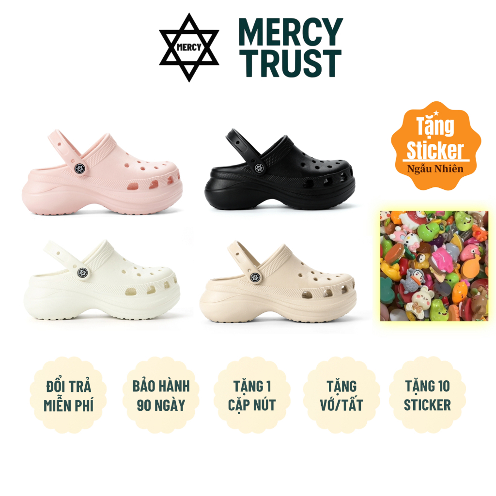 [Tặng Sticker Theo ngẫu nhiên, Vớ] Dép MERCY TRUST Rush MC03 chất liệu EVA Không Mùi Êm Nhẹ kèm phụ kiện gắn dép
