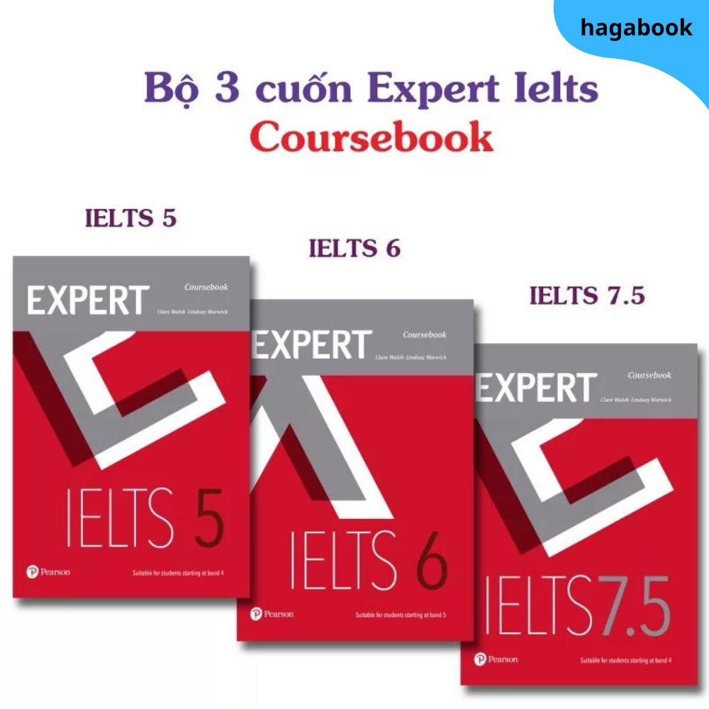 Sách - Expert IELTS 5, 6, 7.5 Coursebook (NO CODE) - Bản in màu laser đẹp tặng file nghe