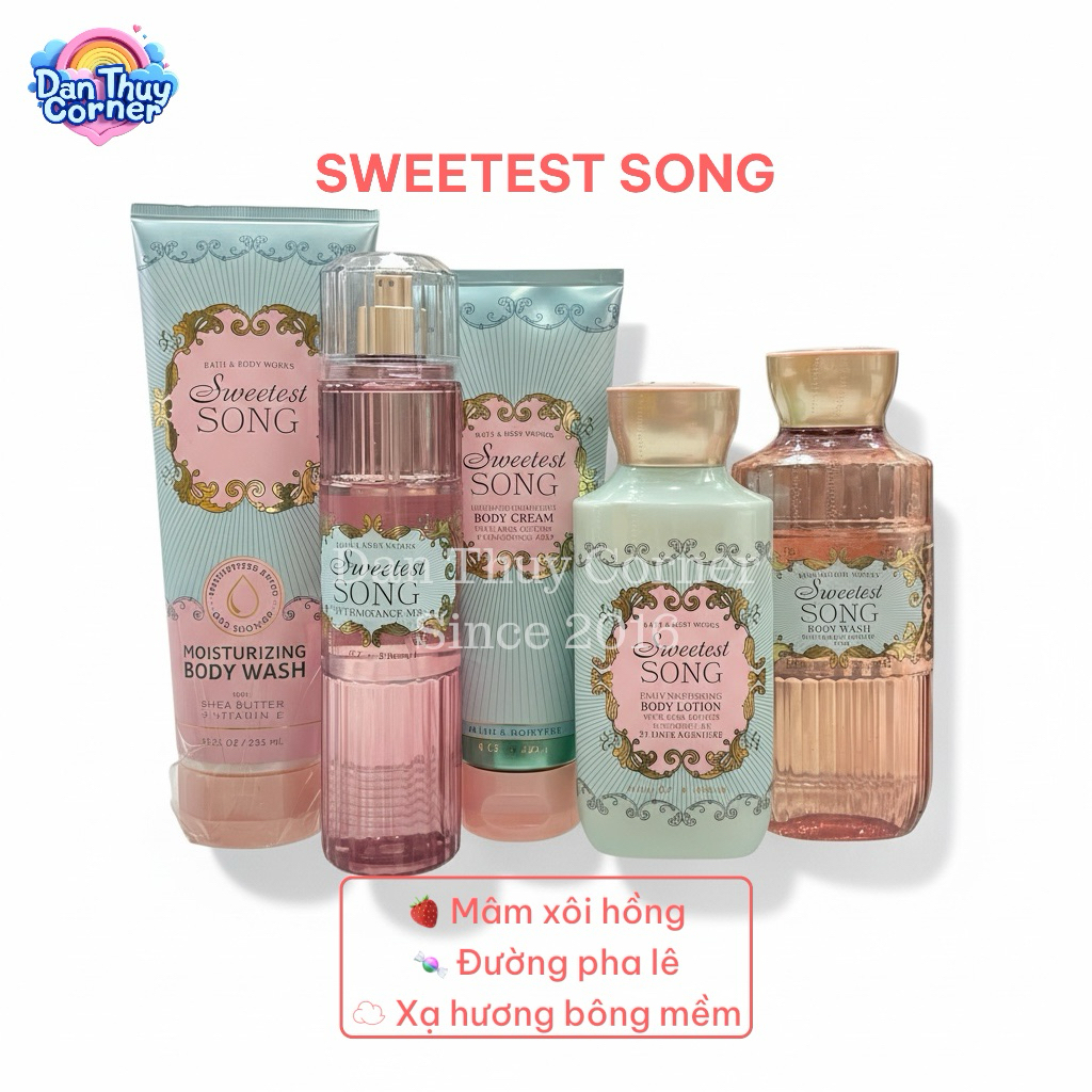 Sweetest Song – Body Mist / Body Lotion / Body Cream / Body Wash Bath & Body Works | Hương mâm xôi ngọt & xạ hương | BigBuy360 - bigbuy360.vn
