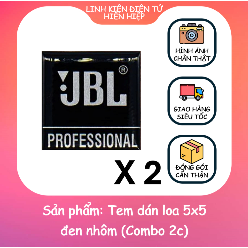 Tem dán loa 5x5 đen nhôm (Combo 2c)
