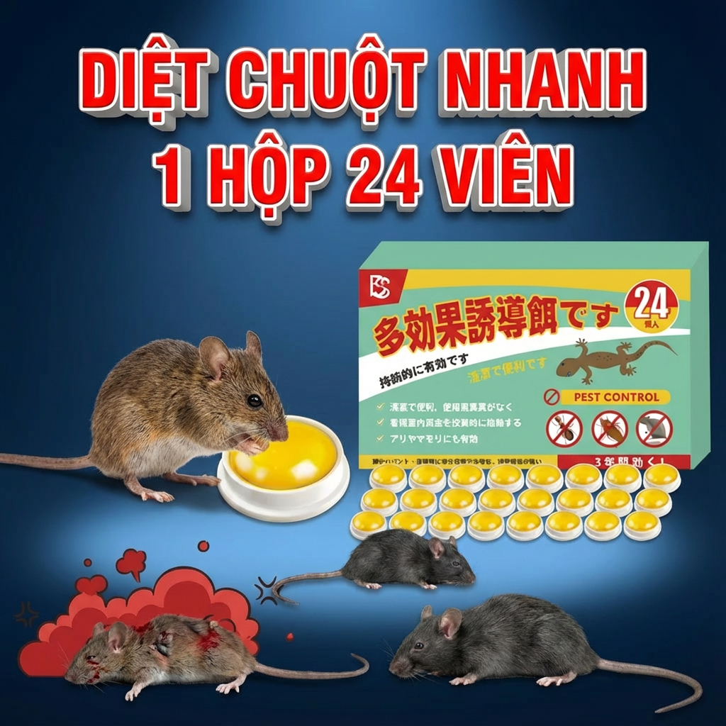 thuốc diệt chuột Một viên diệt chuột, cả nhà không còn chuột!1 hộp 24 viên