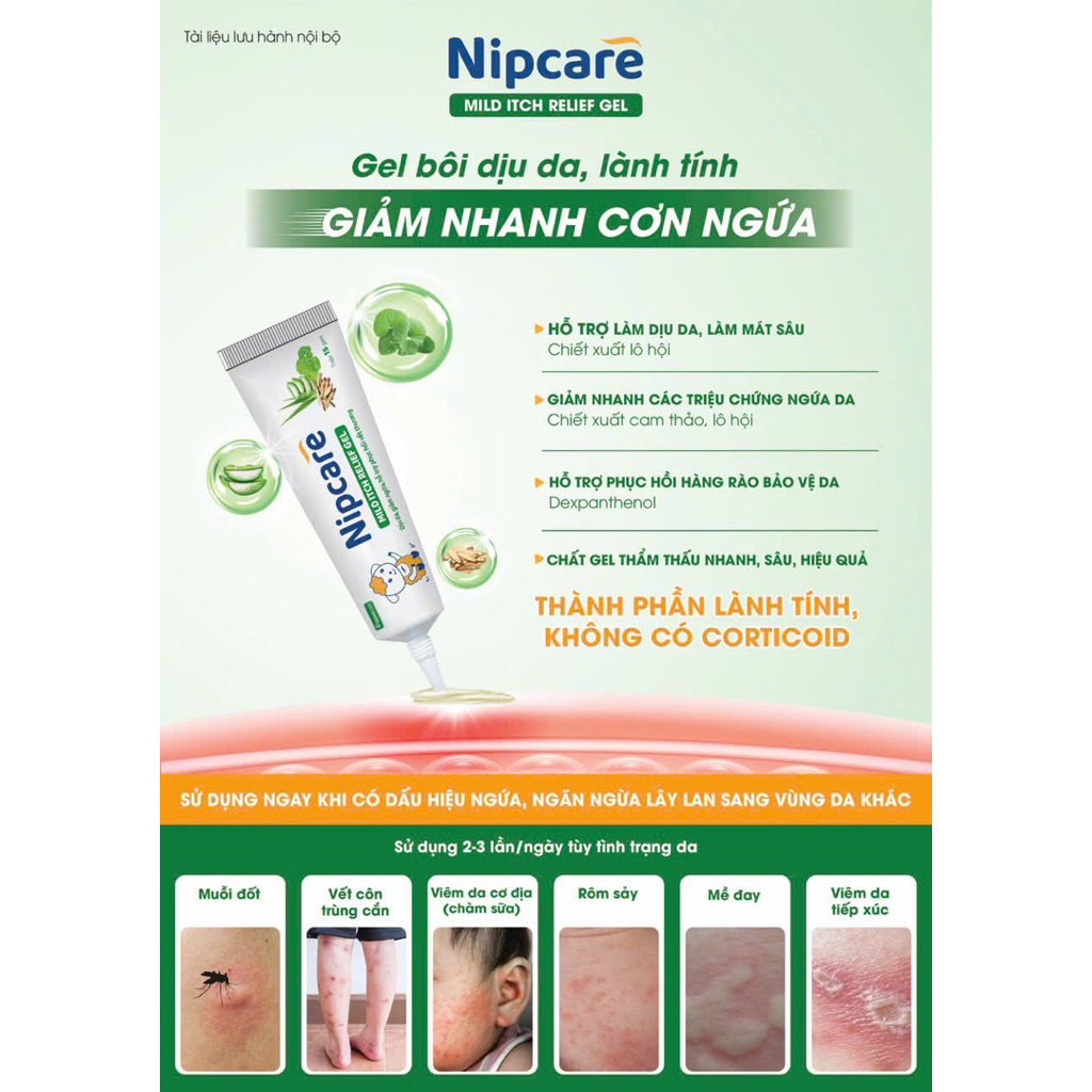 Kem bôi ngứa Nipcare 15g - Hỗ trợ giảm cơn ngứa, dịu da, giảm sưng đỏ, hỗ trợ làm lành vết thương dù