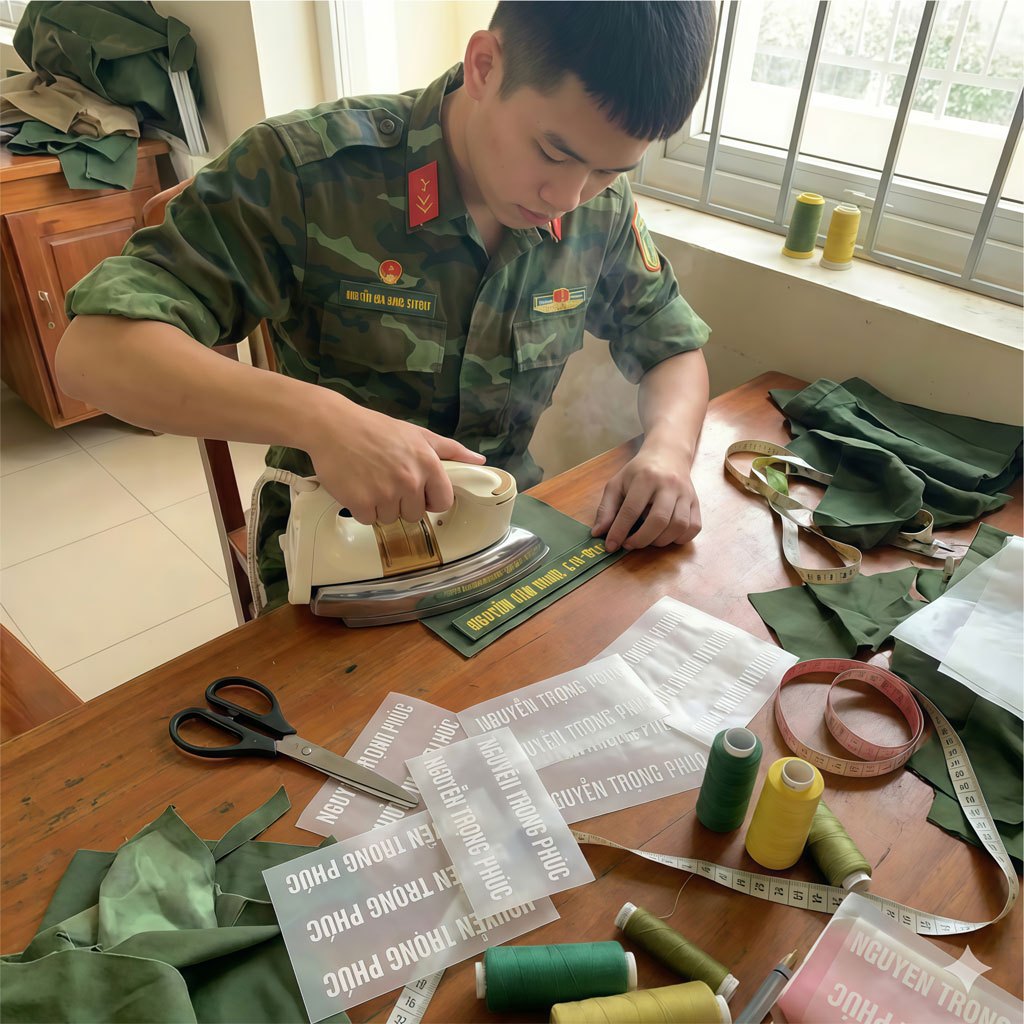 Biển Tên Quân Đội K20 Cao Cấp - Nhãn Tên  Sắc Nét Cho Áo Dã Chiến , dễ ủi bằng bàn là