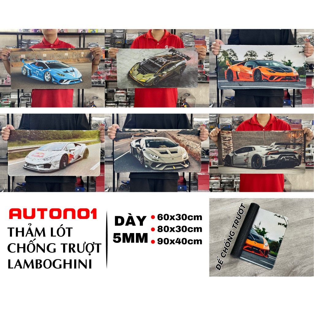 Phụ kiện chống trượt thảm lót siêu xe Lamboghini kích thước 30x60cm Autono1