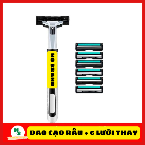 DAO CẠO RÂU LƯỠI KÉP SIÊU BÉN + TẶNG KÈM 6 ĐẦU THAY