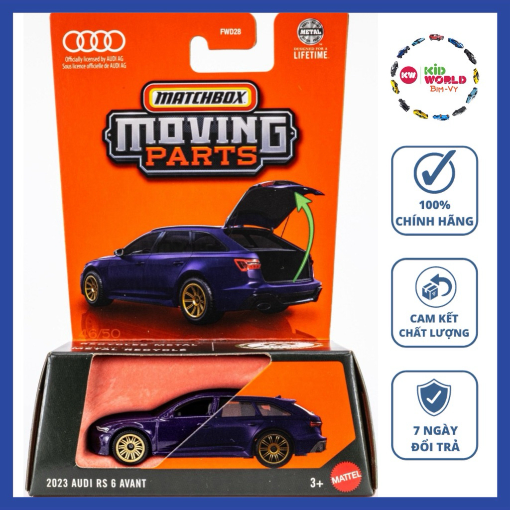 Xe mô hình Matchbox Moving Parts Series 2023 Audi RS 6 Avant JBW84.