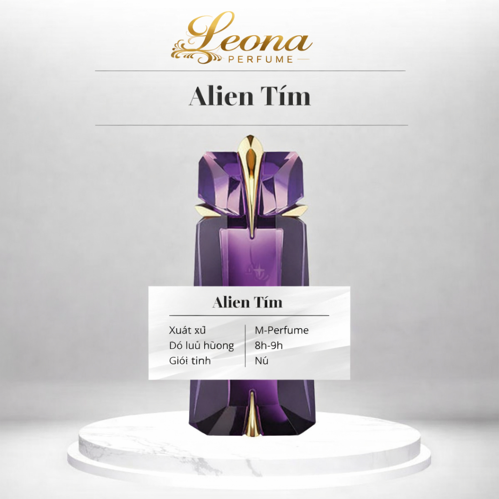 Nước hoa nữ LEONA Alien Tím EDP Leona - Perfume 10ml hương Hoa nhài, Hổ phách, Gỗ