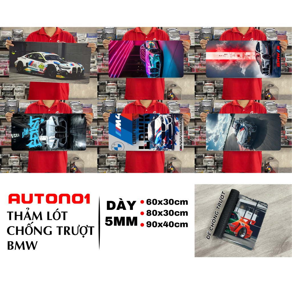 Phụ kiện chống trượt thảm lót siêu xe Bm w kích thước 30x60cm Autono1