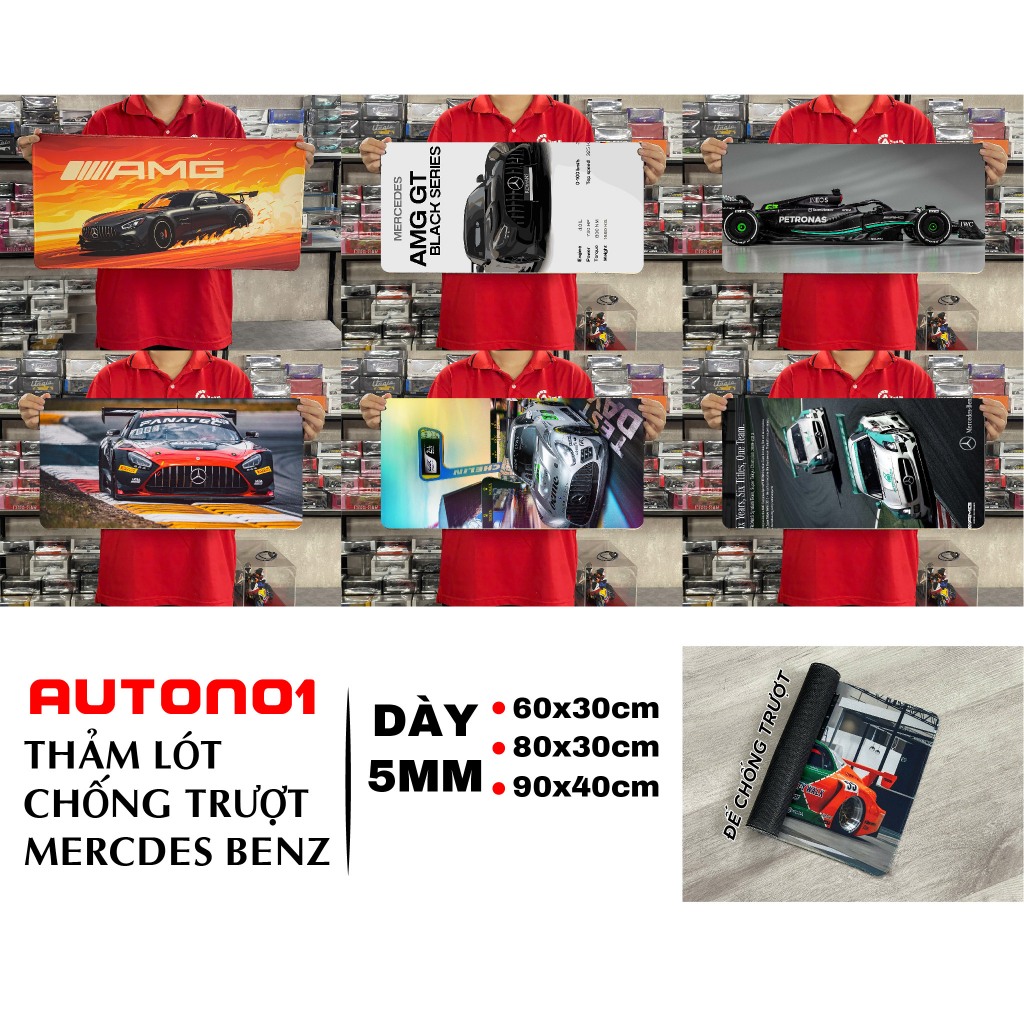 Phụ kiện chống trượt thảm lót siêu xe Mercedes kích thước 30x60cm Autono1