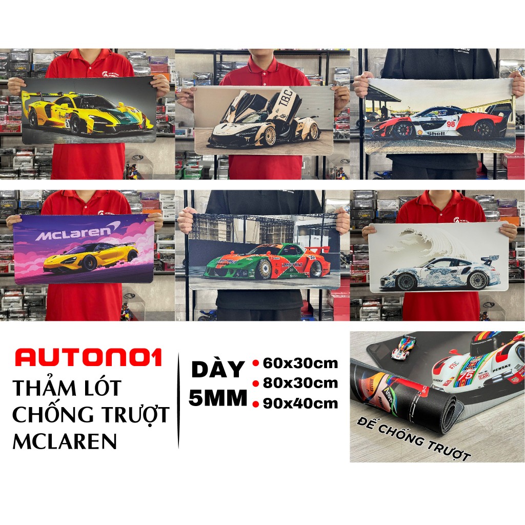 Phụ kiện chống trượt thảm lót siêu xe Mclaren kích thước 30x60cm Autono1