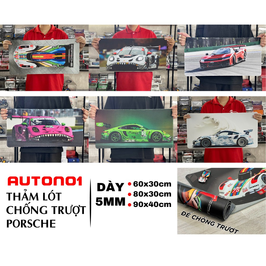 Phụ kiện chống trượt thảm lót siêu xe Porsche kích thước 30x60cm Autono1