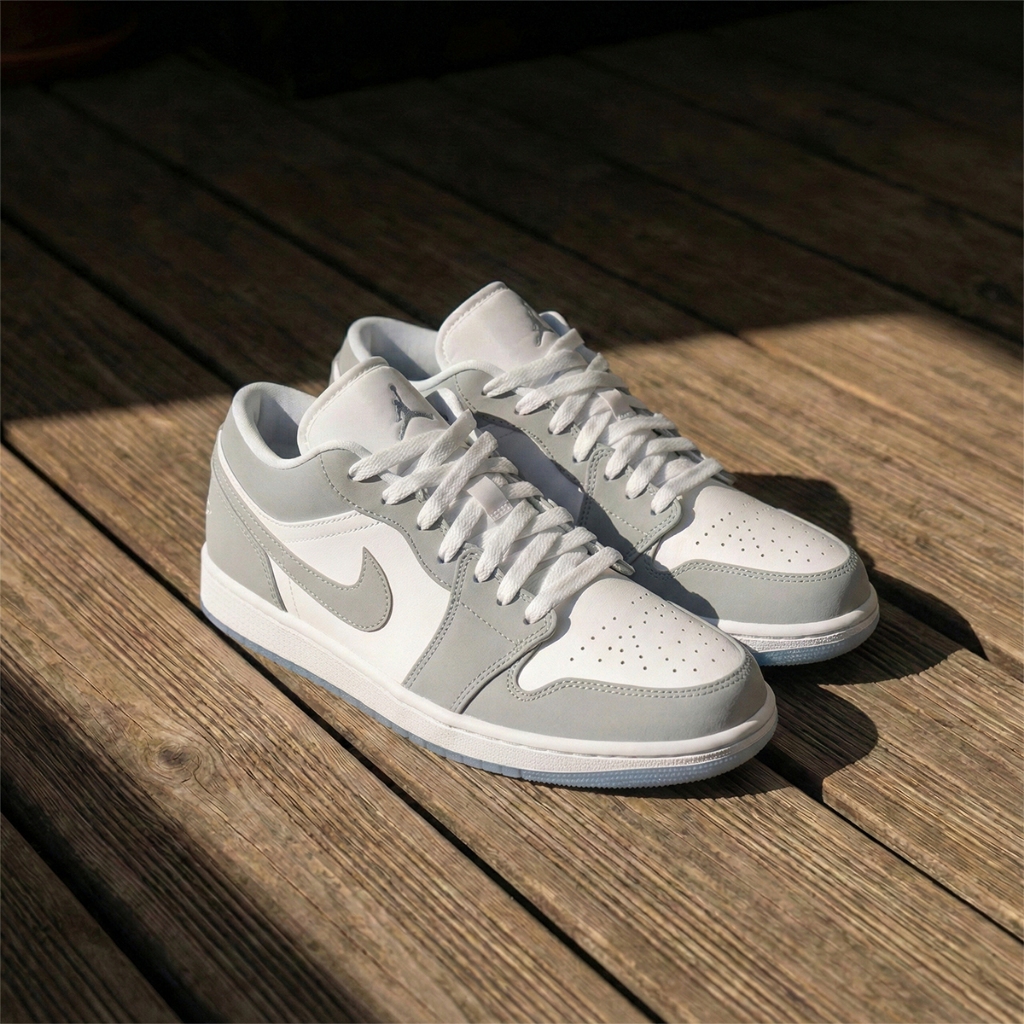 Giày Thể Thao Nike Jordan 1 Low Wolf Grey (Xám Trắng) - Bản Xịn Best Quality