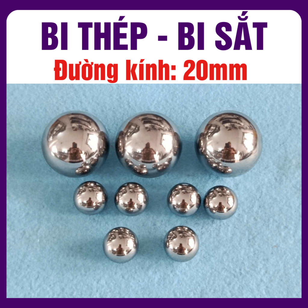 Bi thép chịu lực 20mm, bi sắt 20mm, bi thép tròn đặc đường kính 20mm