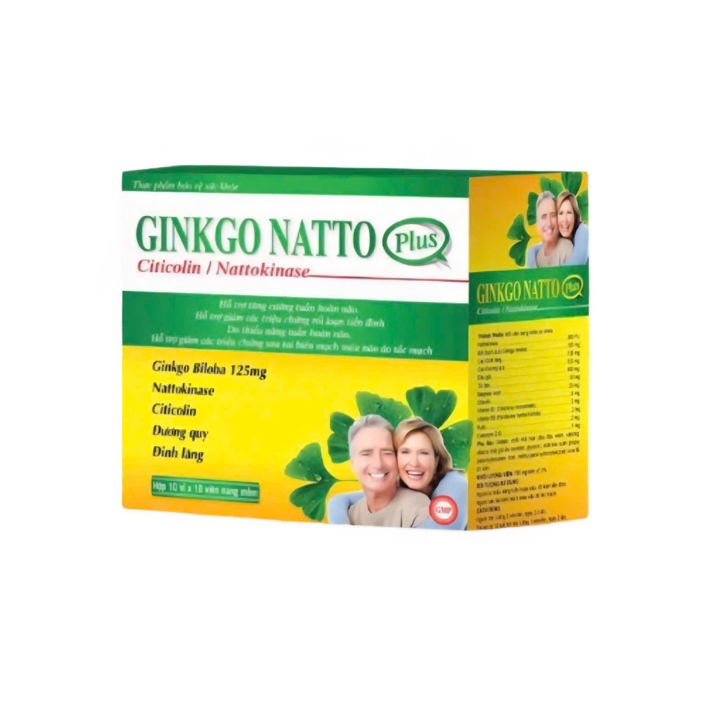 Viên uống Ginkgo Natto Plus Vinaphar hỗ trợ bổ não Vinaphar tăng cường trí nhớ tuần hoàn máu - hộp 1