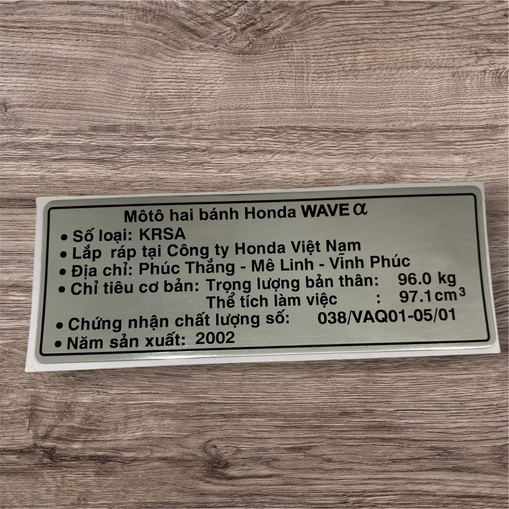 Tem gắp cho Honda Wave Alpha