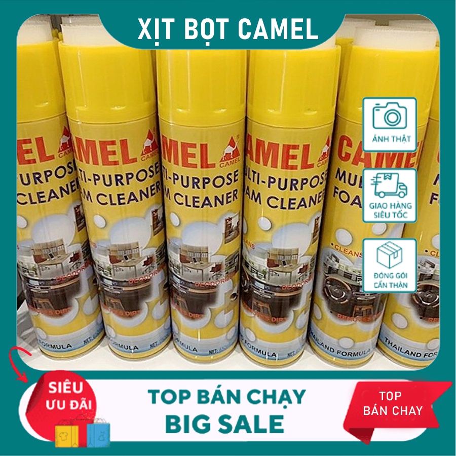 Chai Xịt Bọt Tuyết CAMEL Vệ Sinh Nội Thất Ô Tô Đa Năng