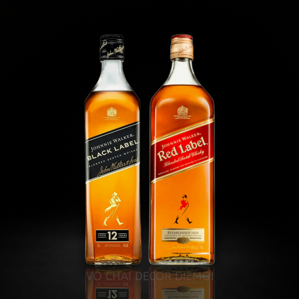 [ DIEMOI ] Vỏ Chai Rượu Johnnie Walker Label | Decor Trang Trí – Làm Lọ Hoa – Sưu Tầm Bar Mini