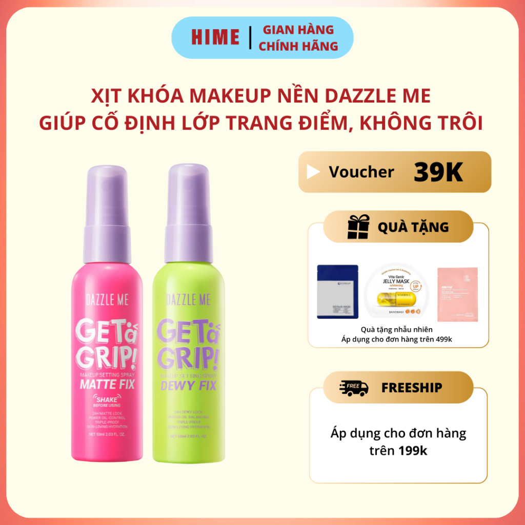 Xịt Khóa Makeup Nền DAZZLE ME Setting Spray Dewy Fix  60ml Cố Định Trang Điểm Lâu Trôi